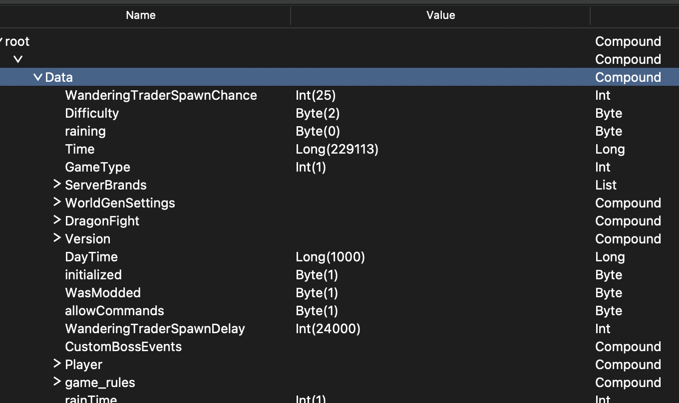 NBT Editor screenshot
